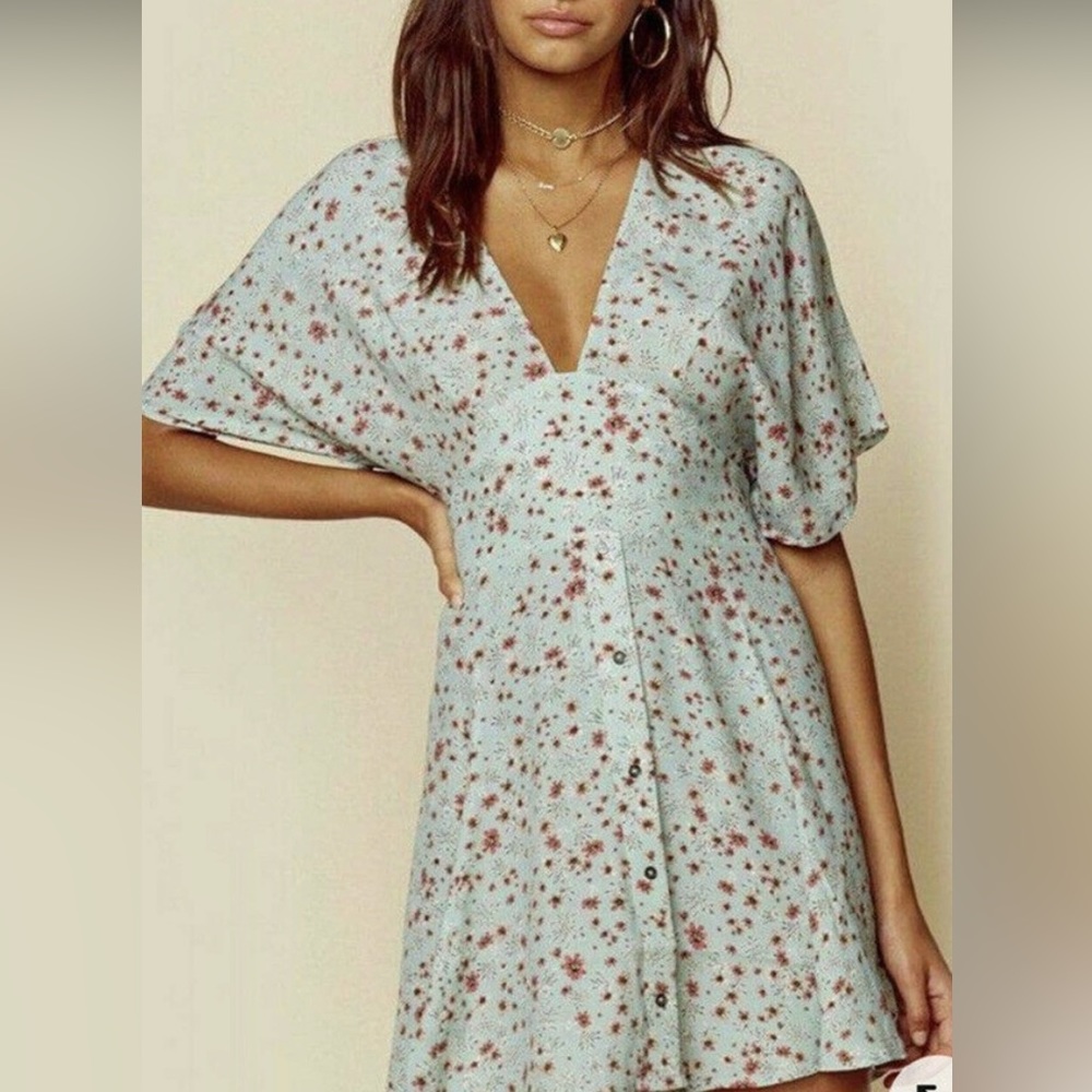 Planet Blue, blue life mini floral dress